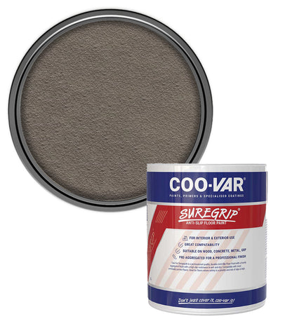 CooVar Suregrip Anti Slip Floor Paint - Light Grey - 1 Litre