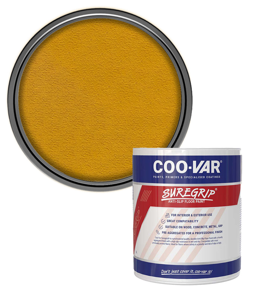 CooVar Suregrip Anti Slip Floor Paint - Yellow - 1 Litre