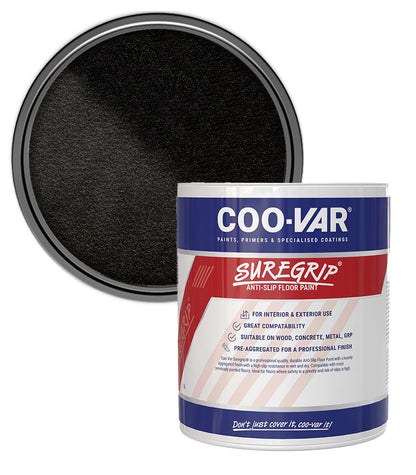 CooVar Suregrip Anti Slip Floor Paint - Black - 2.5 Litre