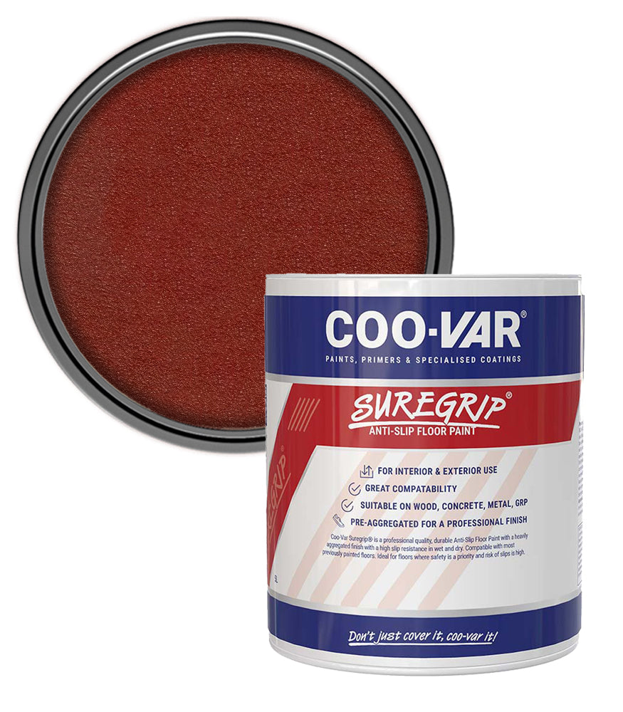 CooVar Suregrip Anti Slip Floor Paint - Tile Red - 2.5 Litre