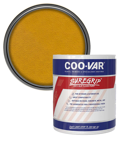 CooVar Suregrip Anti Slip Floor Paint - Yellow - 2.5 Litre