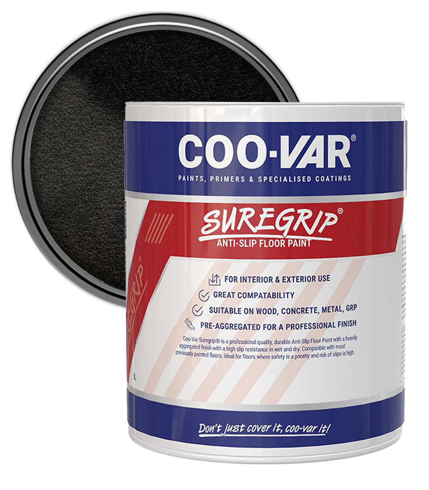 CooVar Suregrip Anti Slip Floor Paint - Black - 5 Litre