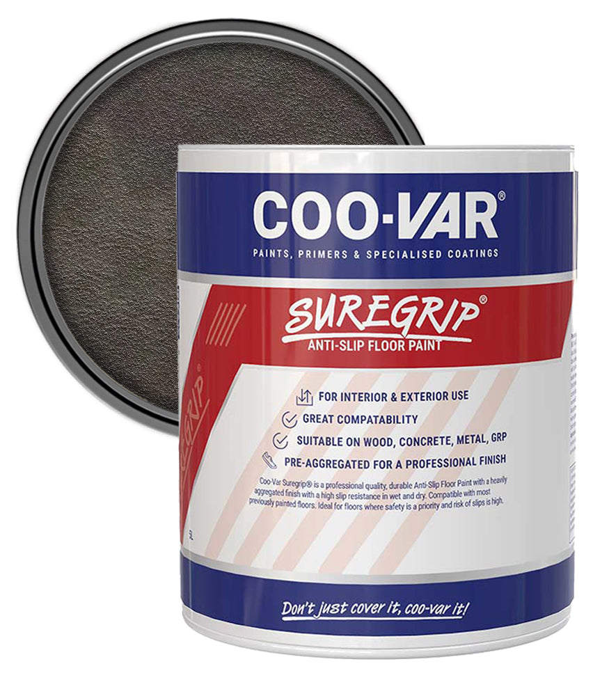 CooVar Suregrip Anti Slip Floor Paint - Grey - 5 Litre