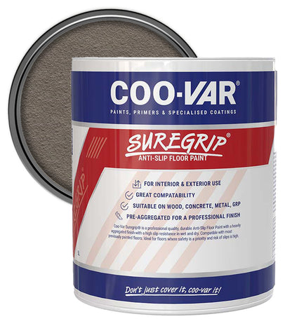 CooVar Suregrip Anti Slip Floor Paint - Light Grey - 5 Litre