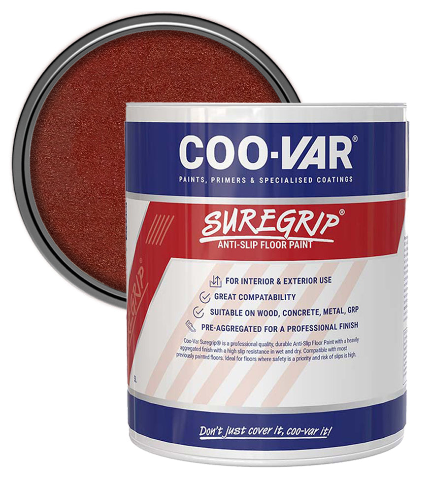 CooVar Suregrip Anti Slip Floor Paint - Tile Red - 5 Litre