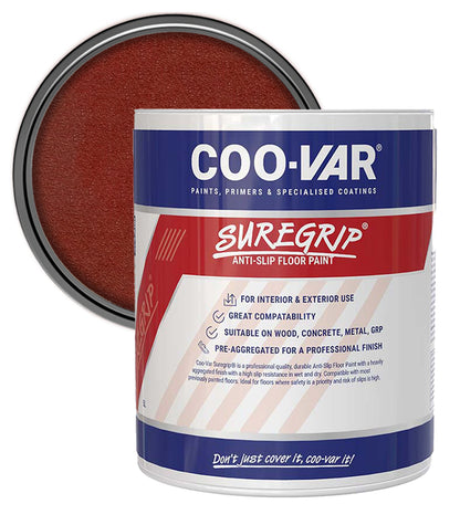 CooVar Suregrip Anti Slip Floor Paint - Tile Red - 5 Litre