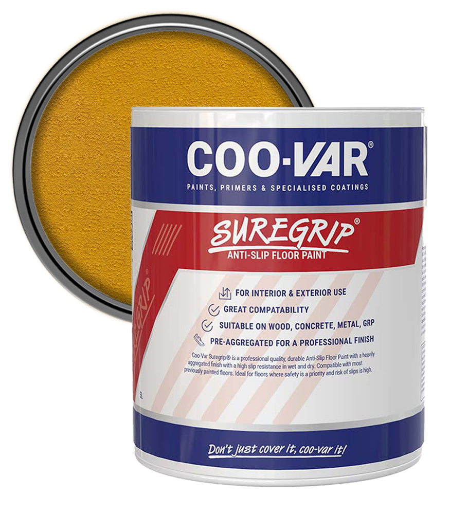 CooVar Suregrip Anti Slip Floor Paint - Yellow - 5 Litre