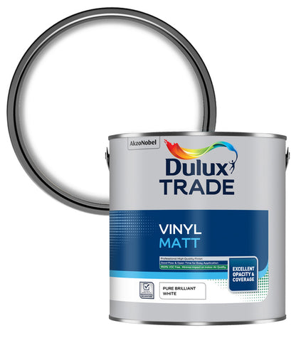 Dulux Trade Vinyl Matt - Pure Brilliant White - 2.5L
