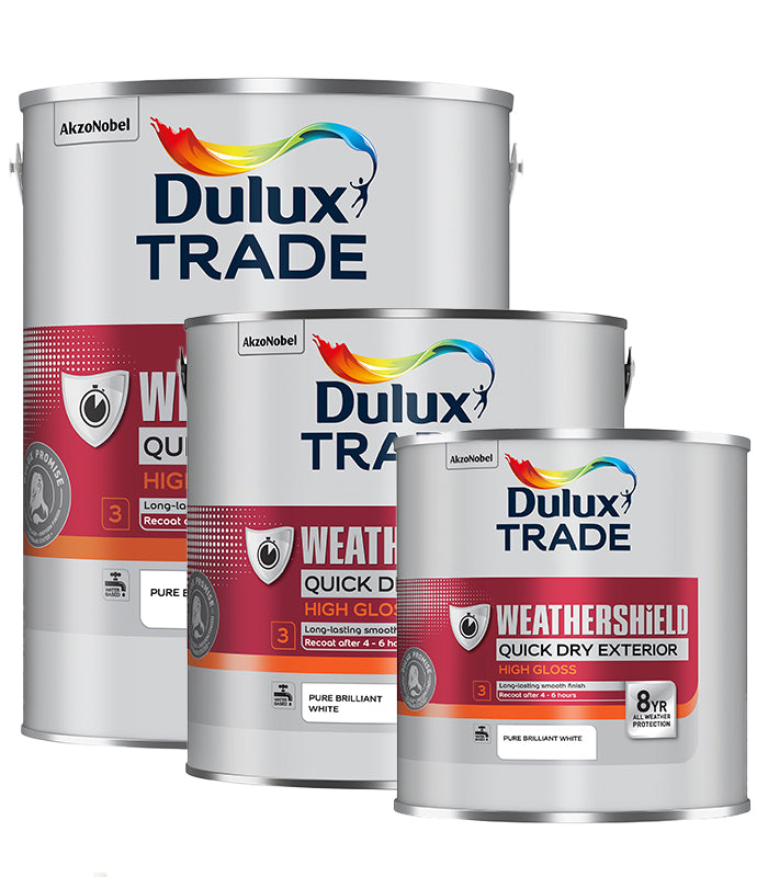 Dulux Trade Weathershield Quick Dry Exterior High Gloss - Pure Brilliant White