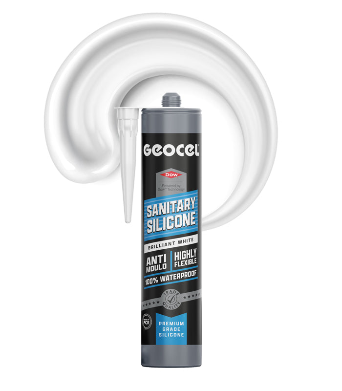 Geocel Sanitary Silicone 300ml Cartridge - White