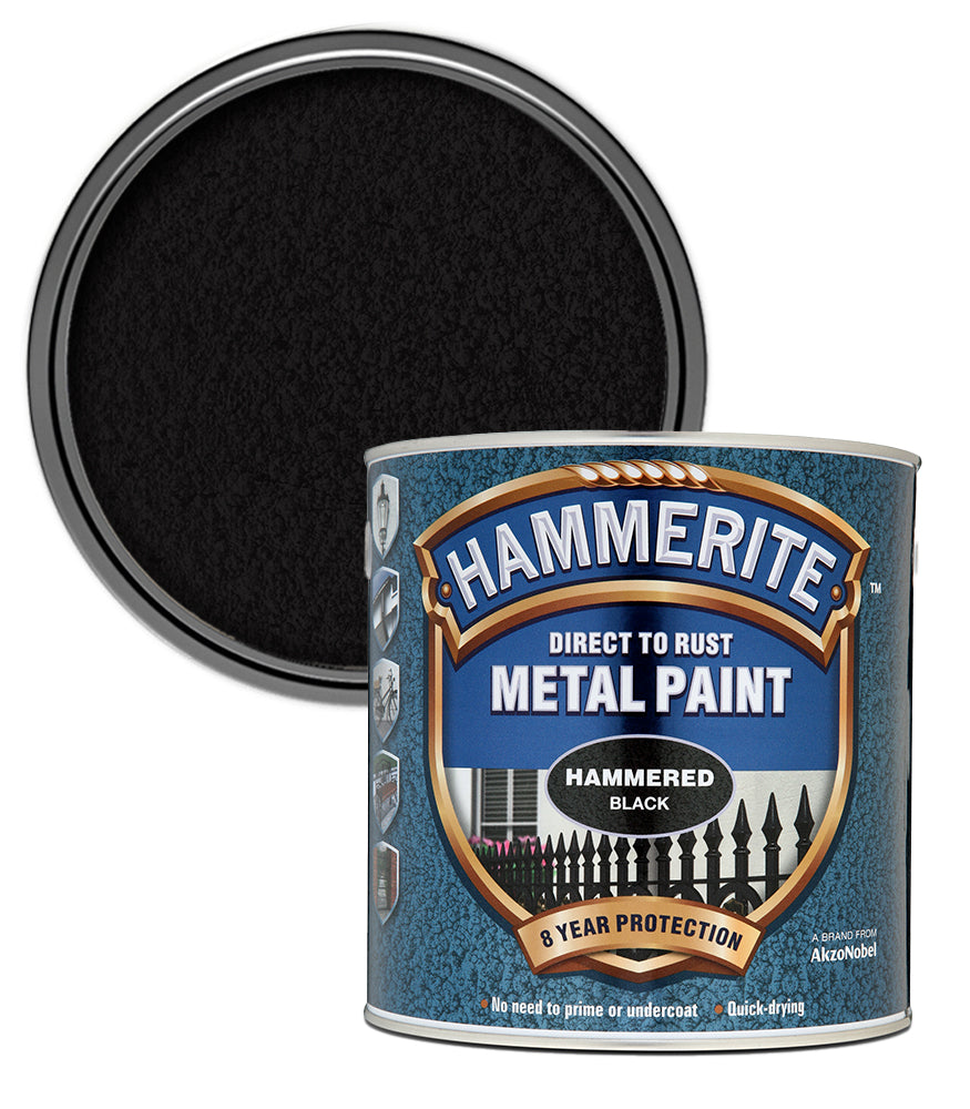 Hammerite - Hammered Direct To Rust Metal Paint- 2.5L - Black