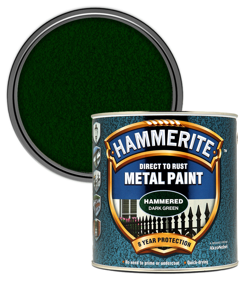Hammerite - Hammered Direct To Rust Metal Paint- 2.5L - Dark Green