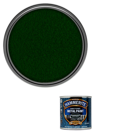 Hammerite - Hammered Direct To Rust Metal Paint- 250ML - Dark Green
