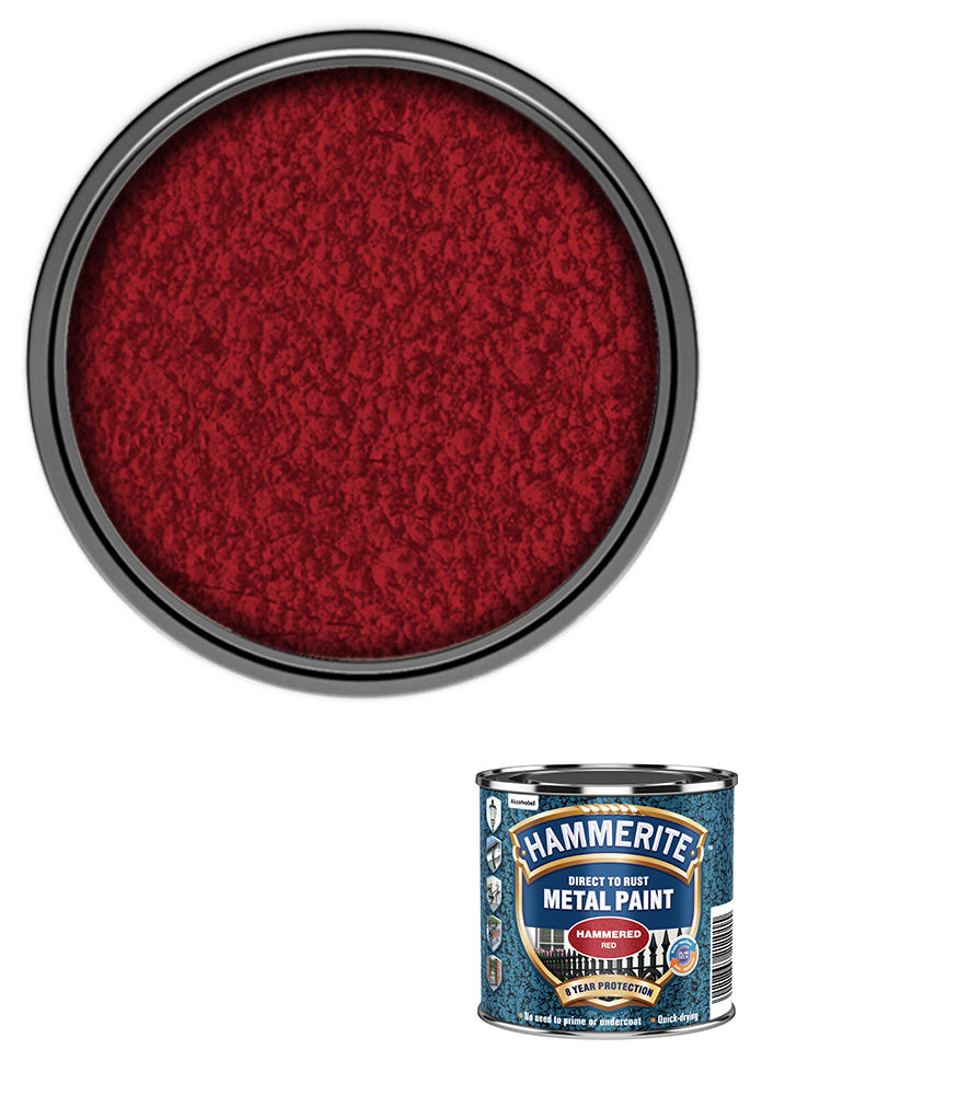 Hammerite - Hammered Direct To Rust Metal Paint- 250ML - Red