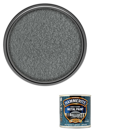 Hammerite - Hammered Direct To Rust Metal Paint- 250ML - Silver