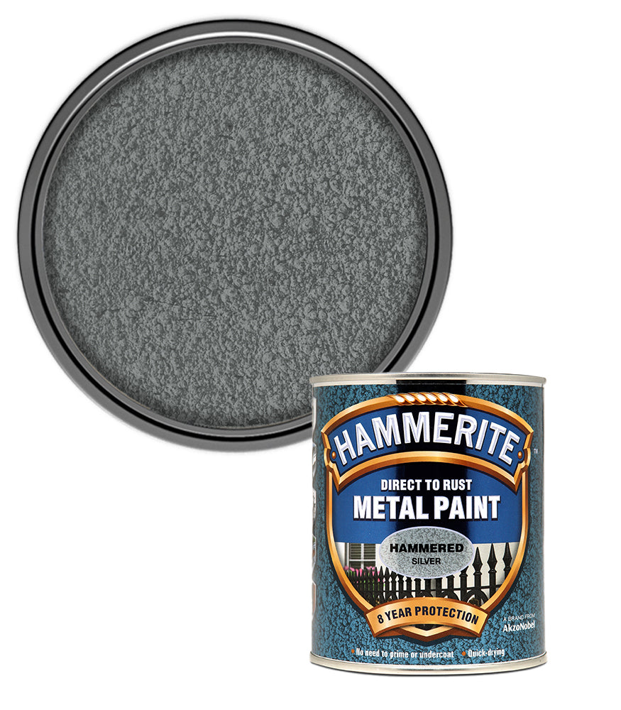 Hammerite - Hammered Direct To Rust Metal Paint- 750ML - Silver