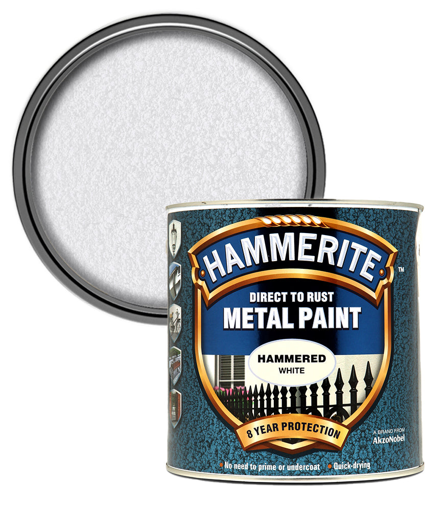Hammerite - Hammered Direct To Rust Metal Paint - 2.5L - White