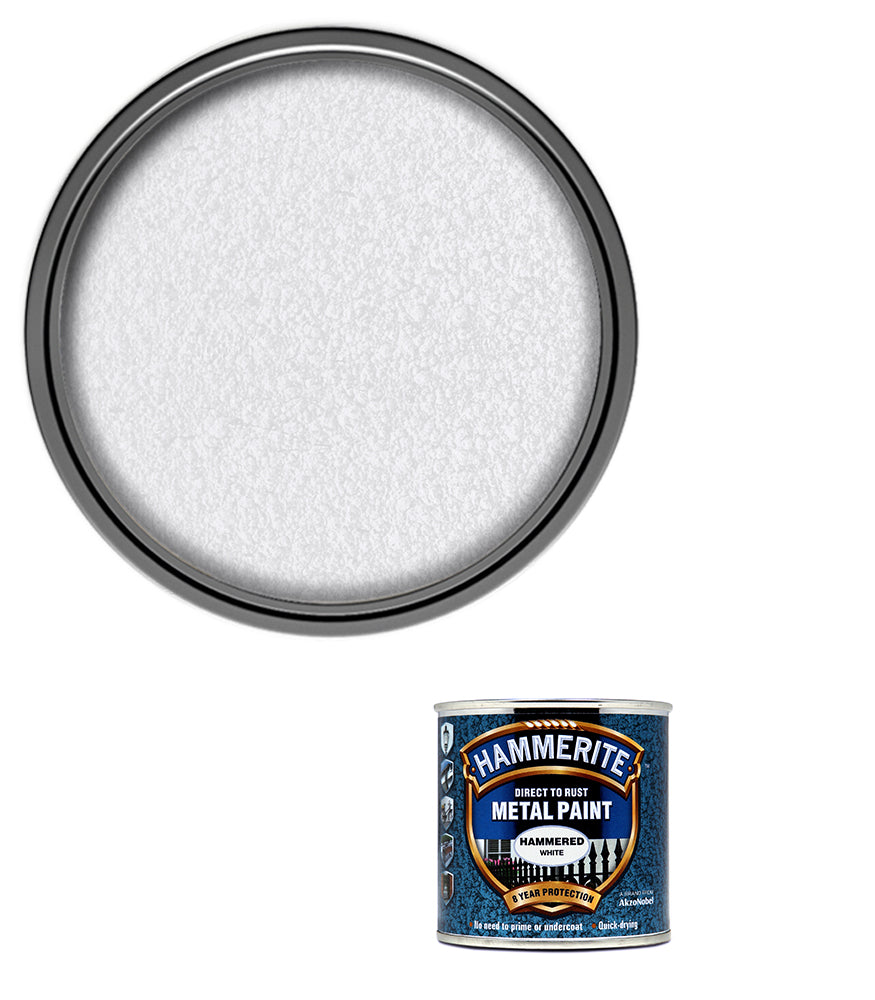 Hammerite - Hammered Direct To Rust Metal Paint- 250ML - White