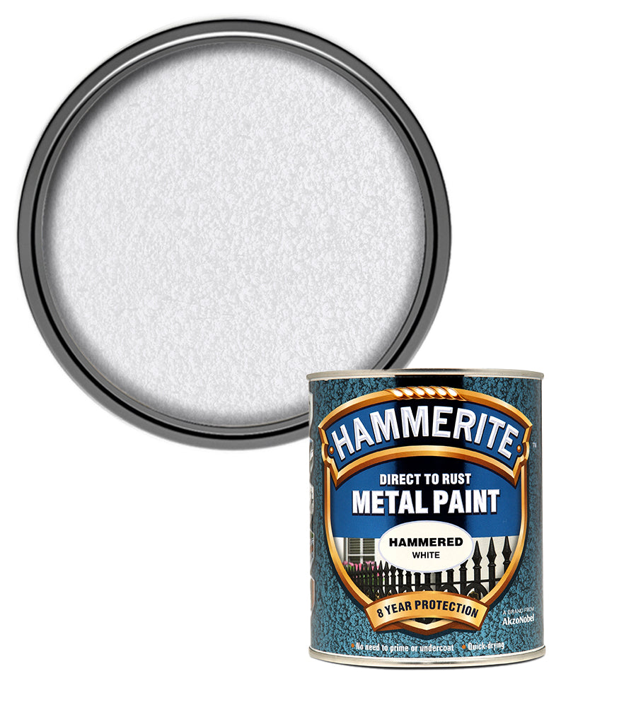 Hammerite - Hammered Direct To Rust Metal Paint- 750ML - White