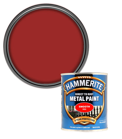 Hammerite - Smooth Direct To Rust Metal Paint - 750ML - Red
