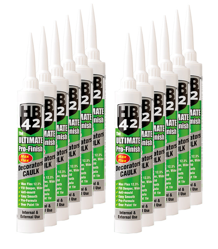 HB42 Premium Decorators Caulk - White - 380ml - Box of 12