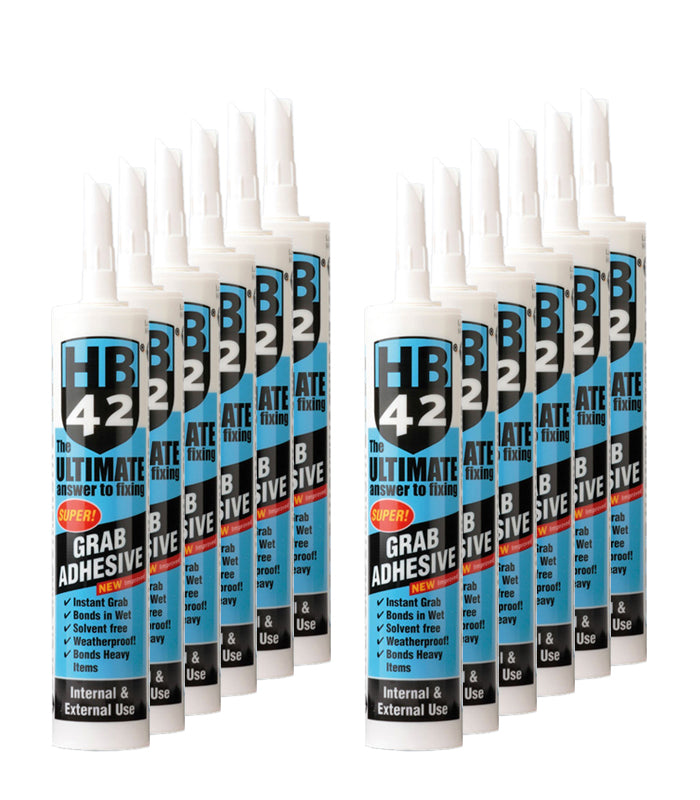 HB42 Ultimate Grab Adhesive - White - 290ml - Box of 12