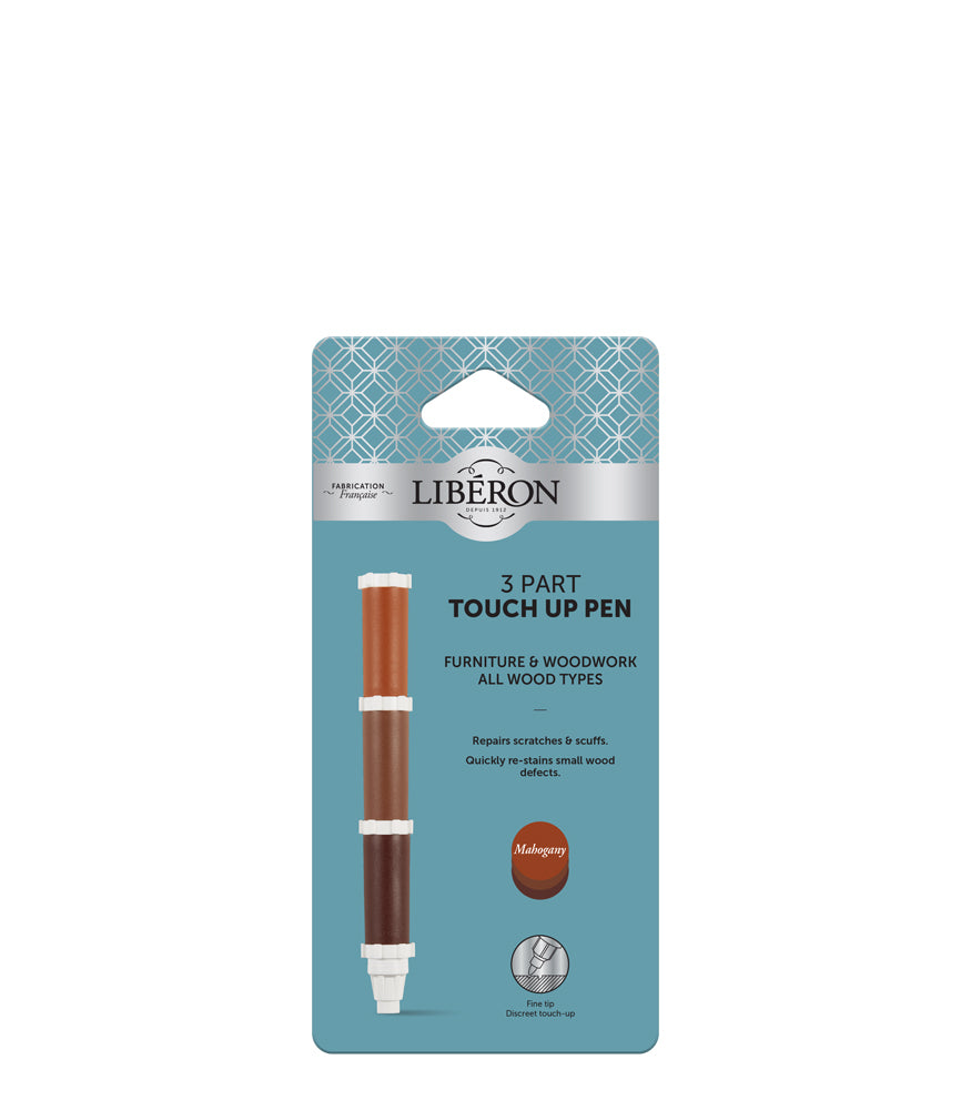 Liberon 3-Part Scratched Furniture Touch Up Pen - Mahogany