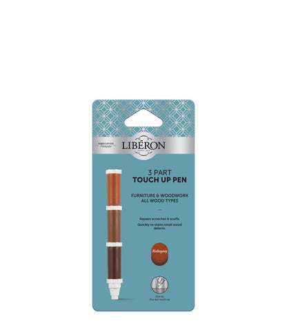Liberon 3-Part Scratched Furniture Touch Up Pen - Mahogany