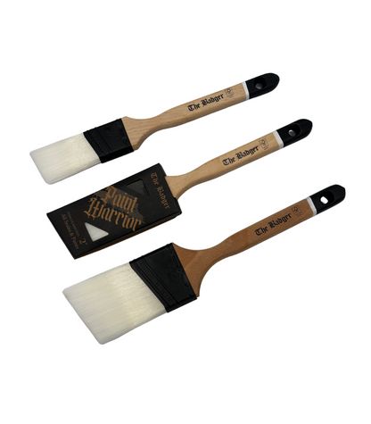 Paint Warrior Badger Oval Angle Paint Brush Set - Pack of 3