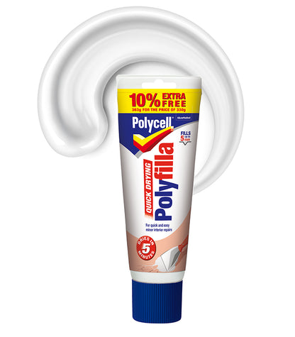 Polycell Polyfilla Quick Drying Filler - Ready Mixed Tube - 330g + 10% Free