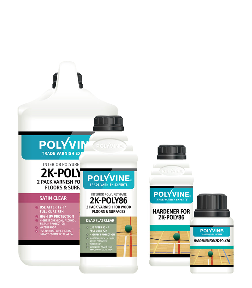 Polyvine 2K POLY86 Kit - Professional Two Pack Water-Based Polyurethane Varnish