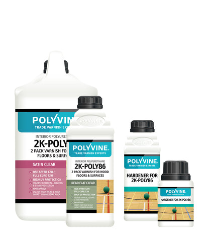 Polyvine 2K POLY86 Kit - Professional Two Pack Water-Based Polyurethane Varnish