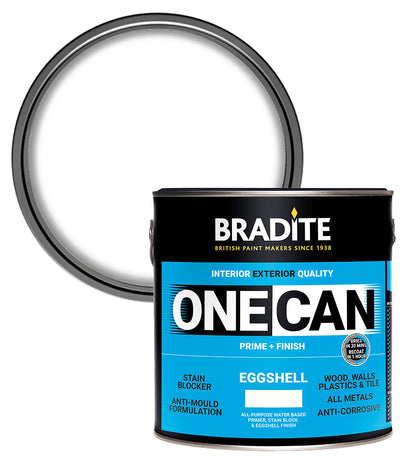 Bradite One Can Eggshell O64 Primer and Finish - White - 2.5L
