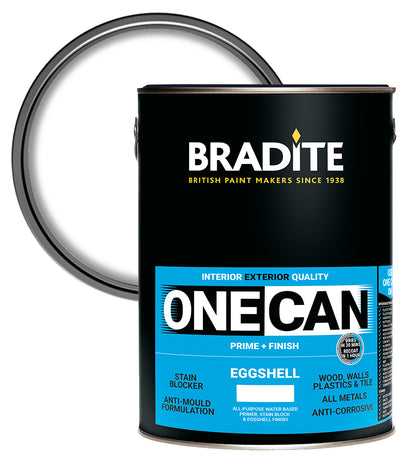 Bradite One Can Eggshell O64 Primer and Finish - White - 5L