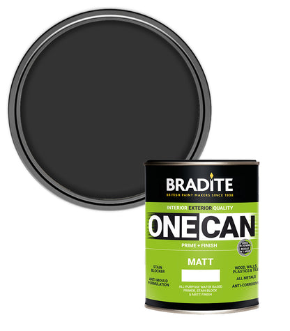 Bradite One Can Matt O63 Primer and Finish - Anthracite Grey - 1L