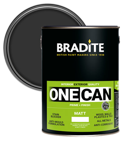 Bradite One Can Matt O63 Primer and Finish - Anthracite Grey - 5L