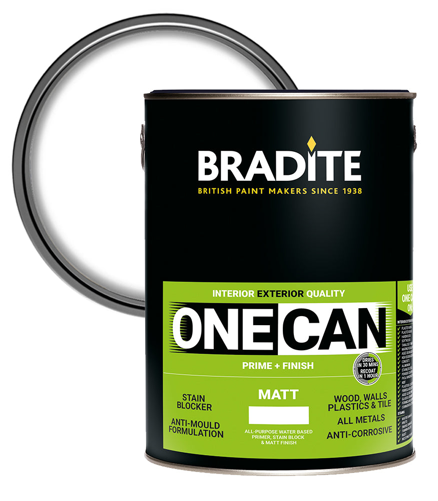 Bradite One Can Matt O63 Primer and Finish - White - 5L