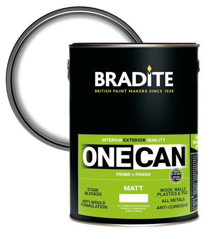 Bradite One Can Matt O63 Primer and Finish - White - 5L