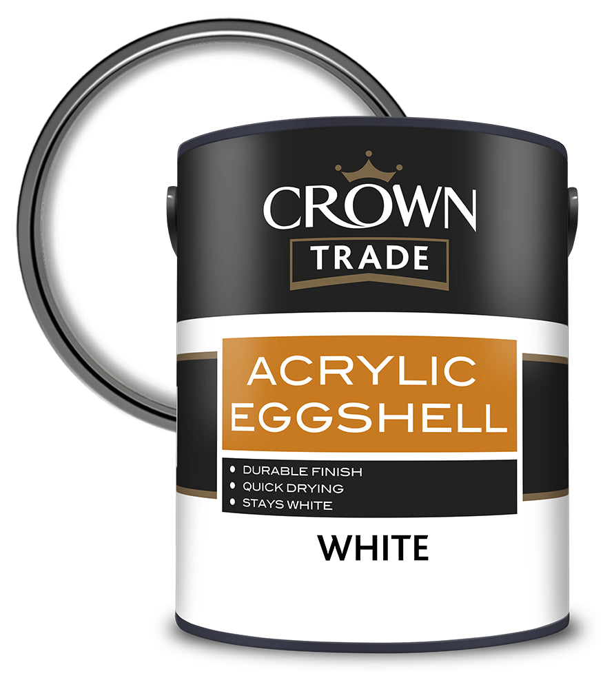 Crown Trade Acrylic Eggshell - White - 5L
