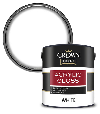 Crown Trade Acrylic Gloss - White - 2.5L