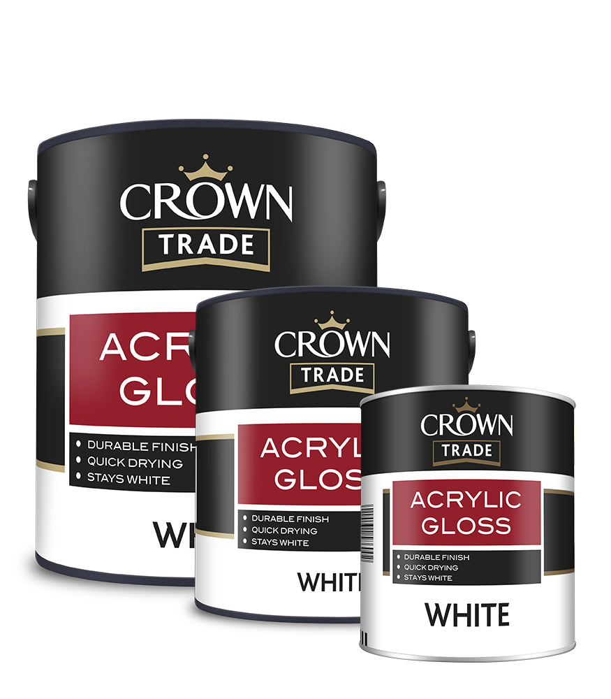 Crown Trade Acrylic Gloss Paint - White