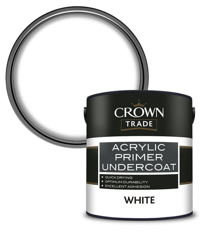 Crown Trade Acrylic Primer Undercoat - White - 2.5L
