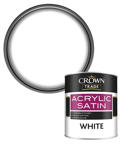 Crown Trade Acrylic Satin - White - 1L