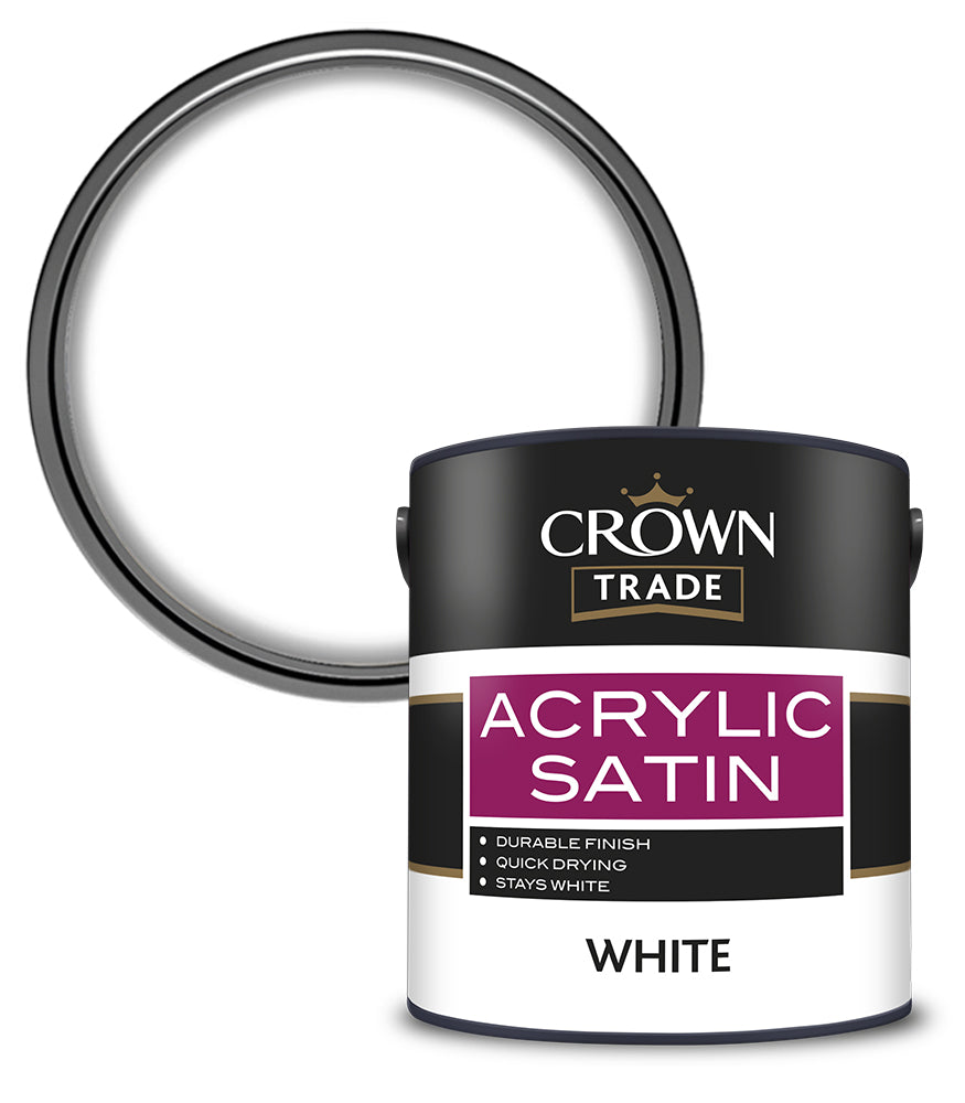 Crown Trade Acrylic Satin - White - 2.5L