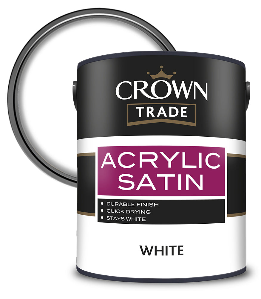 Crown Trade Acrylic Satin - White - 5L
