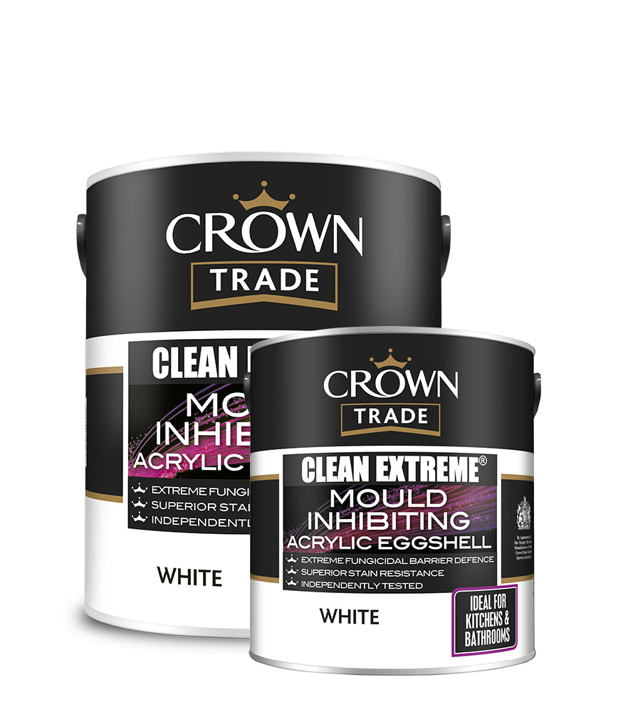 Crown Trade Clean Extreme Mould Inhibiting Acrylic Eggshell - White