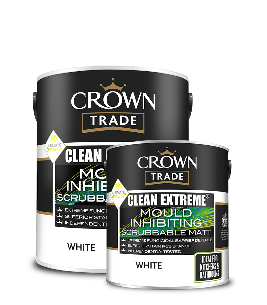 Crown Trade Clean Extreme Mould Inhibiting Scrubbable Matt - White