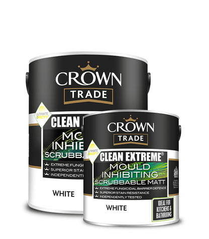 Crown Trade Clean Extreme Mould Inhibiting Scrubbable Matt - White
