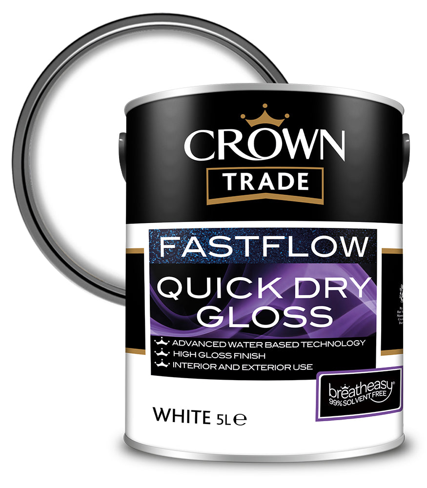 Crown Trade Fastflow Quick Dry Gloss - White - 5L