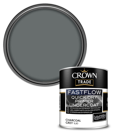 Crown Trade Fastflow Quick Dry Undercoat - Charcoal Grey - 1L